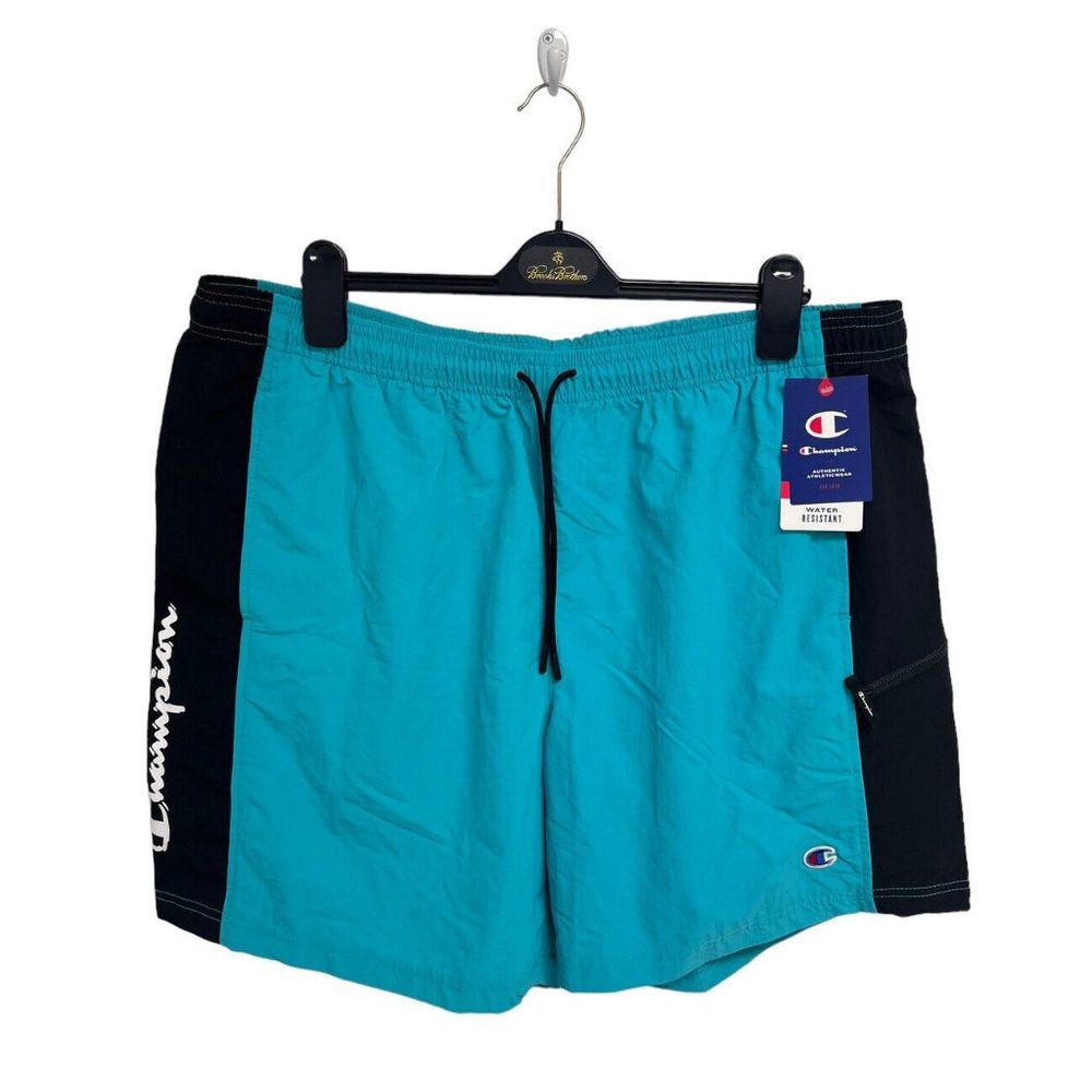 Champion Men's Black And Blue Elastic Waist Pull-On Drawstring Shorts Size XL